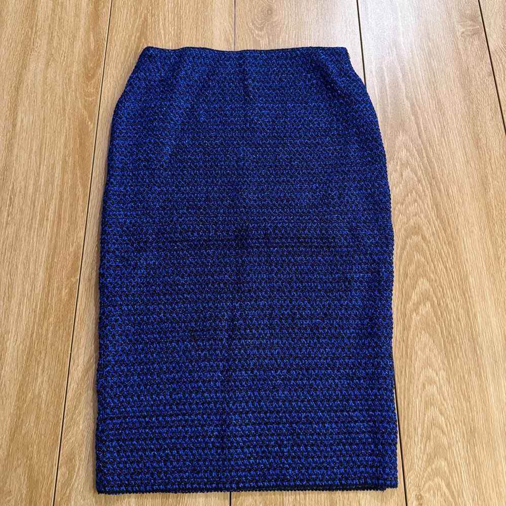 WOW Couture Textured Navy Pencil Skirt